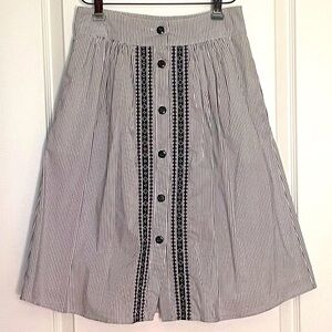 Solitaire Striped Buttoned Skirt